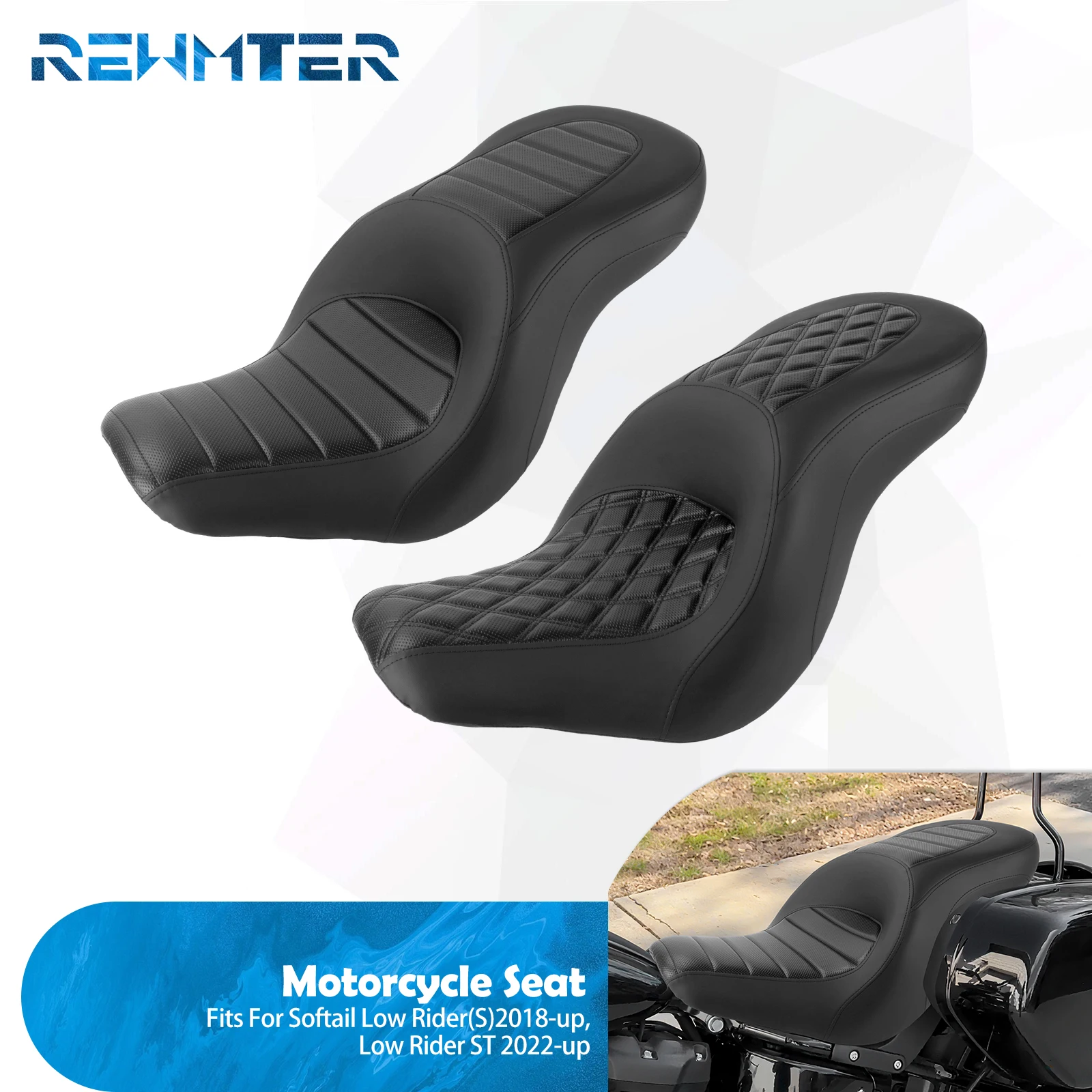 

Motorcycle Two Up Driver Passenger Seat Front Rear Seat Cushion For Harley Softail Sport Glide Low Rider S Low Rider ST 18-2024