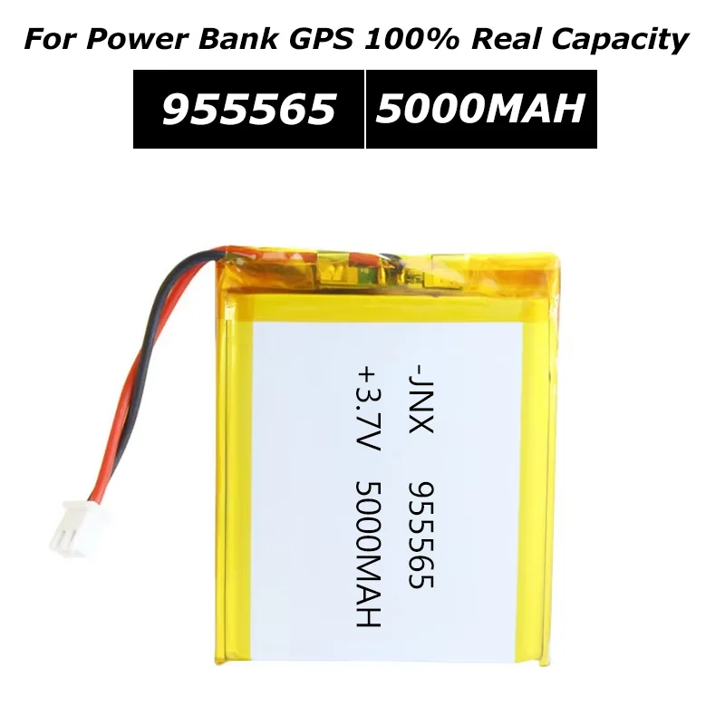 955565 3.7V 5000mAh Rechargeable Lithium Li-ion Polymer Battery Silicone Wires