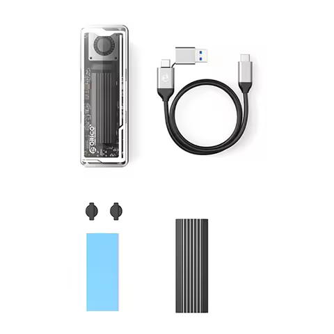【New User Coupon】ORICO 40Gbps USB4 M.2 SSD Enclosure, PCIe4.0 NVME Case with Cooling Fan, Aluminum