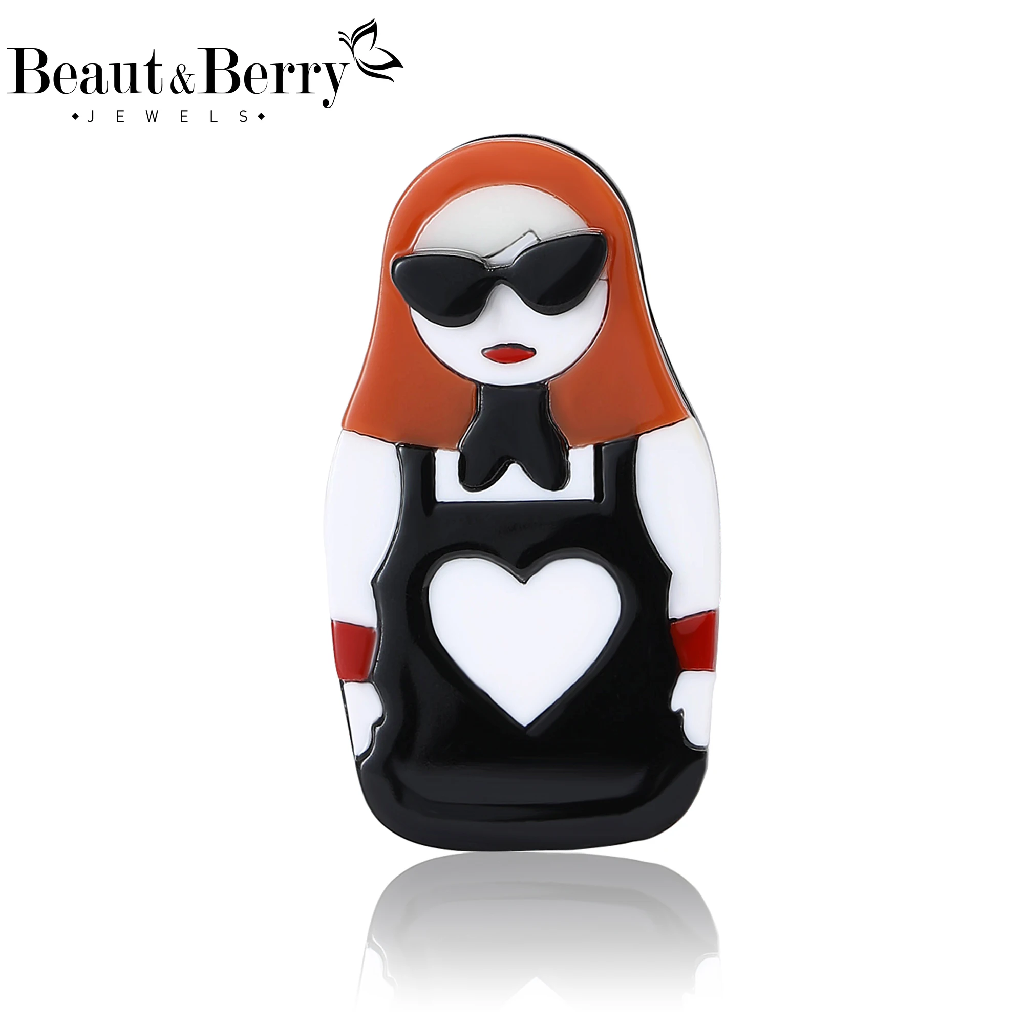 

Beaut&Berry Trendy Acrylic Sunglasses Lady Brooches for Women Unisex Figure Pins Casual Party Jewelry Accessories Gifts