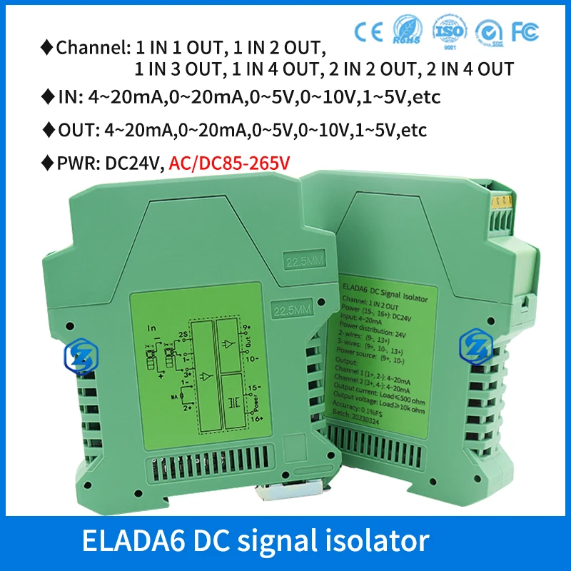 Amplificador de Isolamento 420ma Isolou o Módulo de Distribuição do Conversor de Distribuição do Gerador do Sinal Analógico do Transmissor 420ma 010v