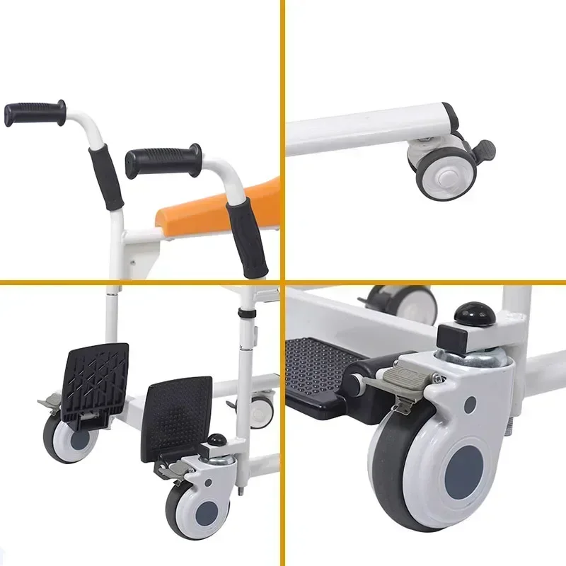 Multifunctional Lift Patient Transfer Chair with Commode (for Disabled Elderly) Four Wheeled Flexible Lifting Platforms