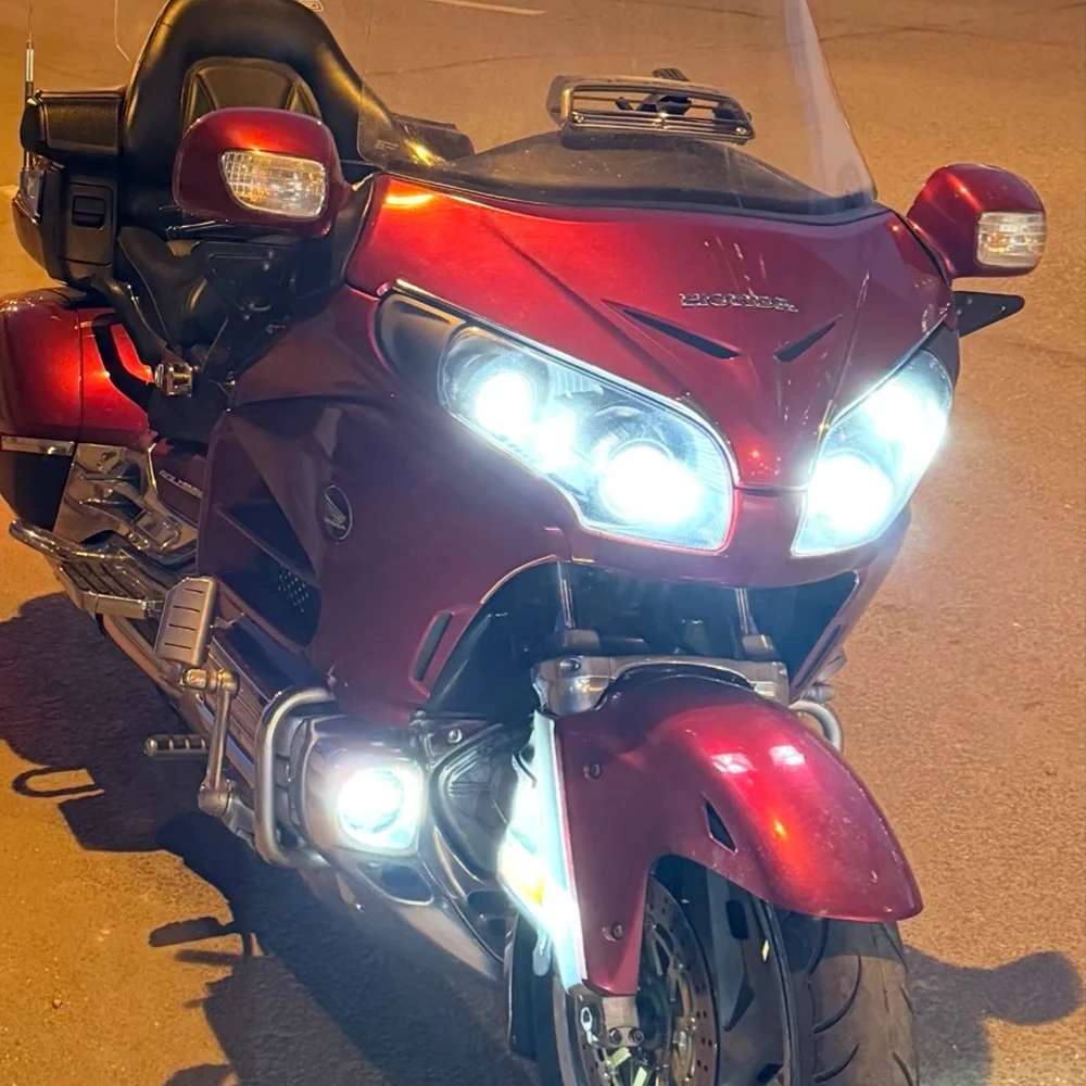 DOT LED Fog Lights For Honda Goldwing 1800 GL1800 Gold Wing 2001-2011 Auxiliary Passing Lamp DRL Front Centre Lower Cowl Insert