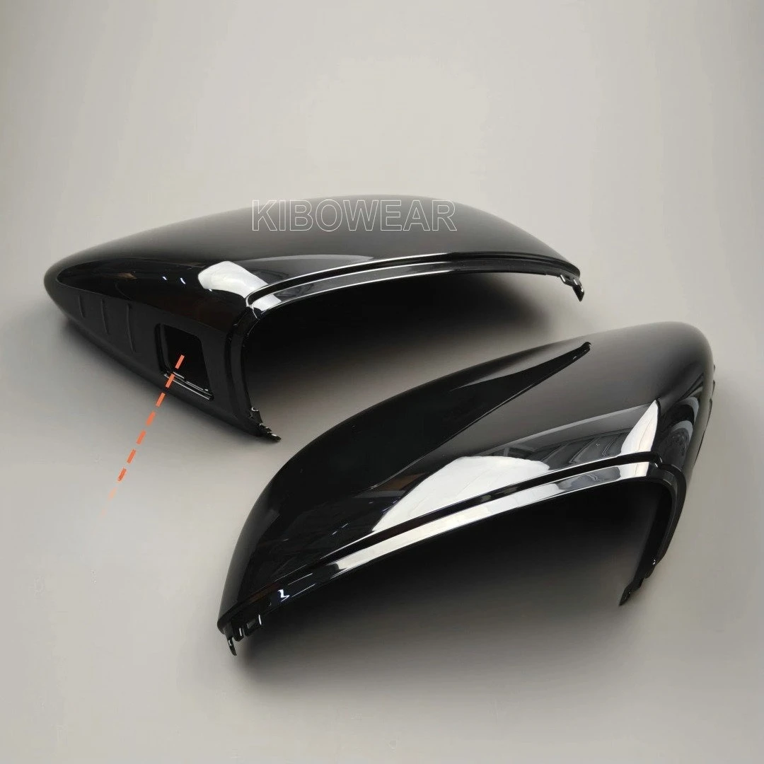 2pc Black Side Wing Mirror Caps For Audi A4 A5 B9 2017 2024 S4 S5 RS5 allroad Quattro replace Covers Glossy Pearl 2020