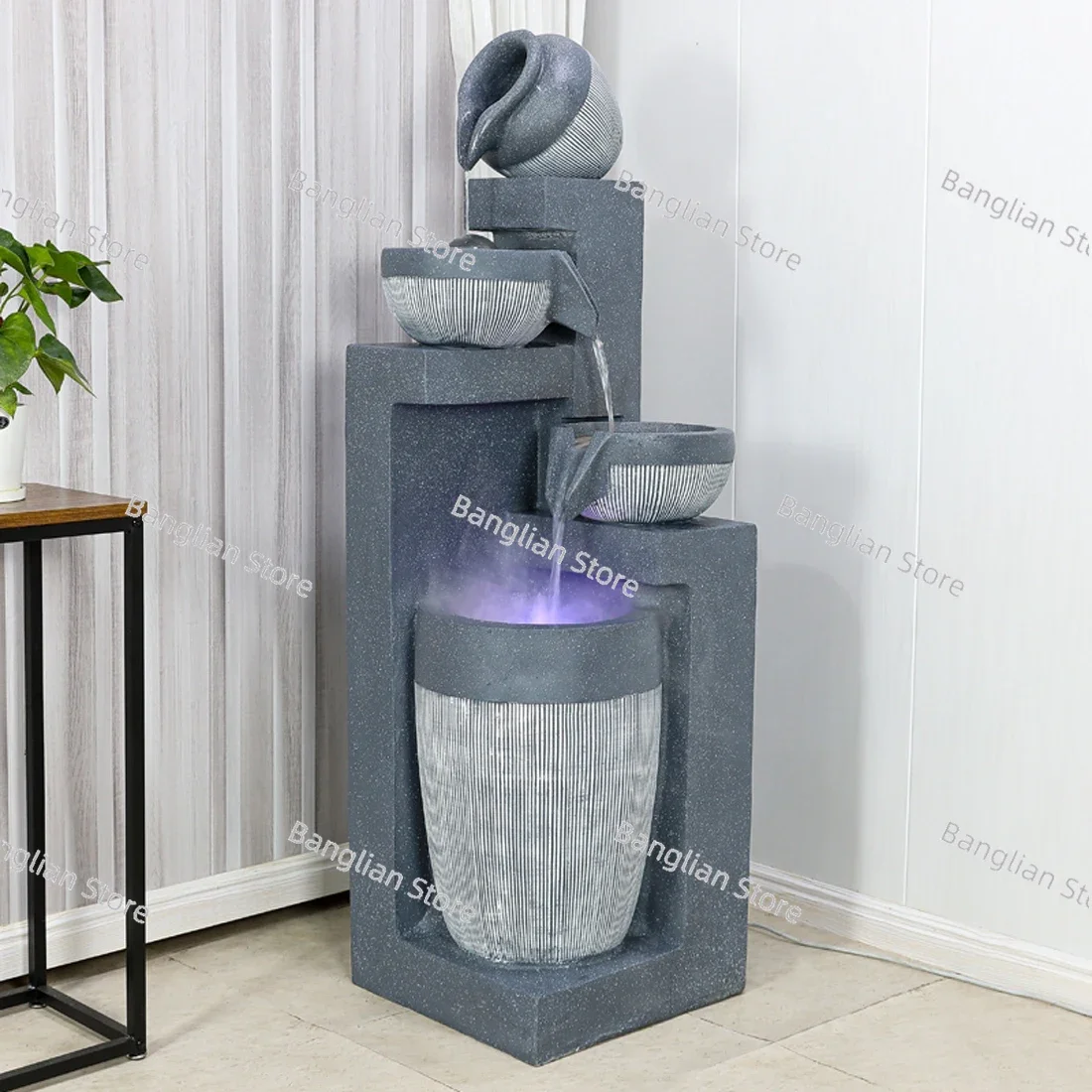 Fountain Flowing Water View Rockery Decoration Living Room Humidifier Creative Balcony Courtyard Fish Tank Light Luxury