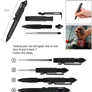 Militärischer taktischer Stift, professioneller Selbstverteidigungsstift, Wolfram-Aço-Notfallschalter, Schreibwerkzeug mit 6 Nachfüllungen 8 Hauptverkauf Bush Pen Stift - №7