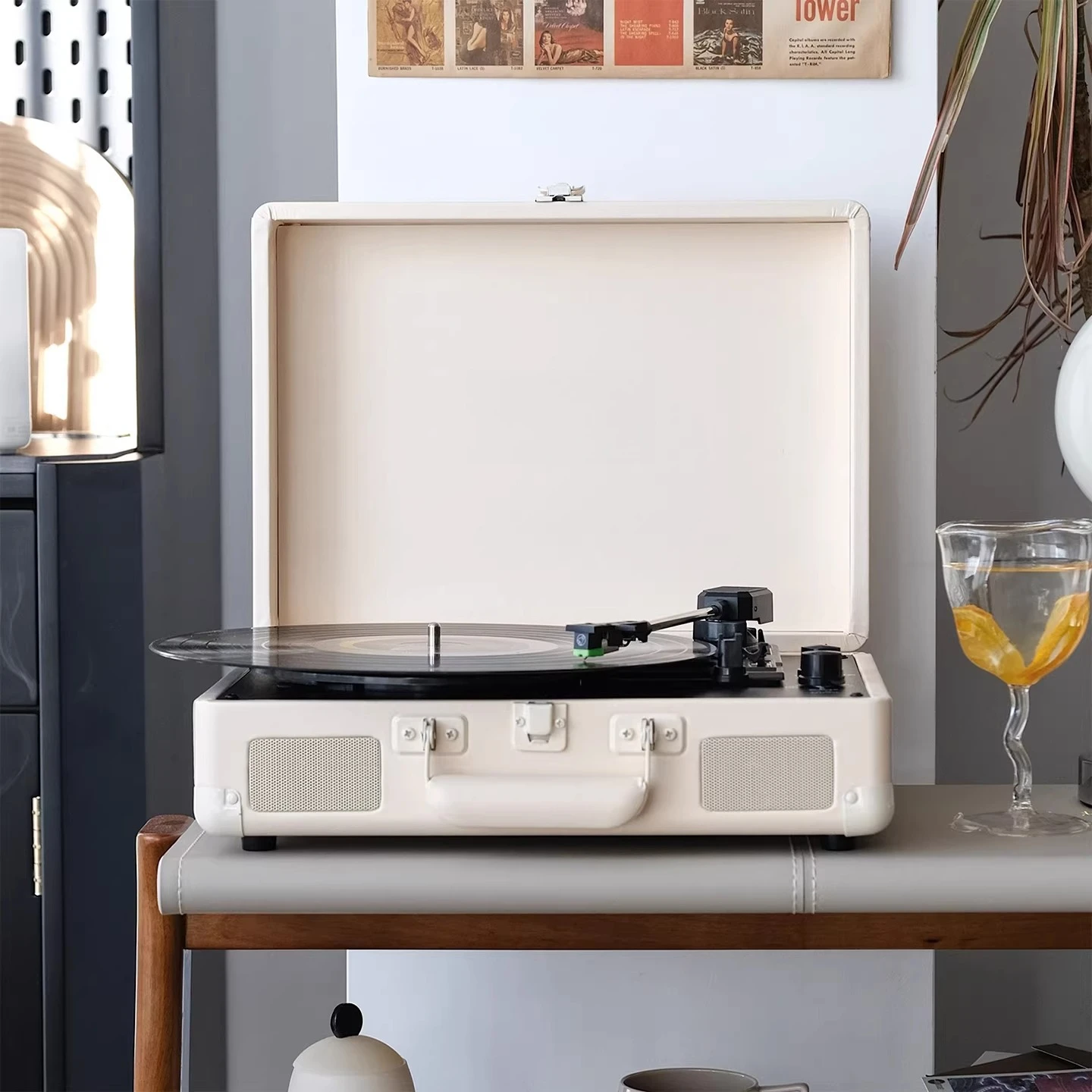 Retro European Bluetooth Vinyl Record Player Phonograph Portable Portable Audio