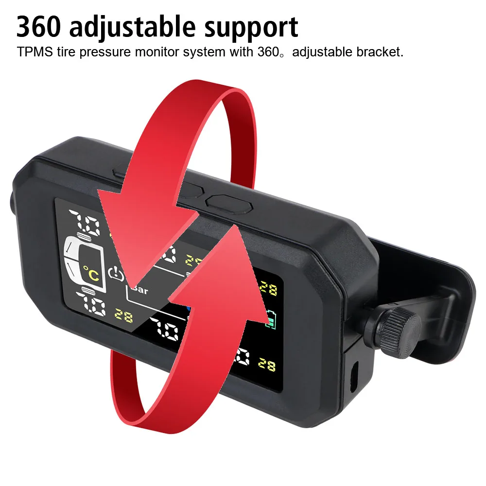 H13 Truck Car Tyre Pressure Monitor 6 External Sensors Tire Pressure Monitoring System Intelligent Temperature Warning Fuel Save