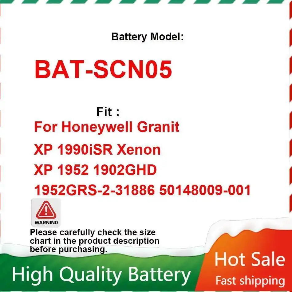 

Bat-SCN05 аккумулятор для сканирования пистолета 2450 мАч для Honeywell Granit XP 1990Isr Xenon 1952 1902GHD 1952GRS-2-31886 50148009-001 портативный