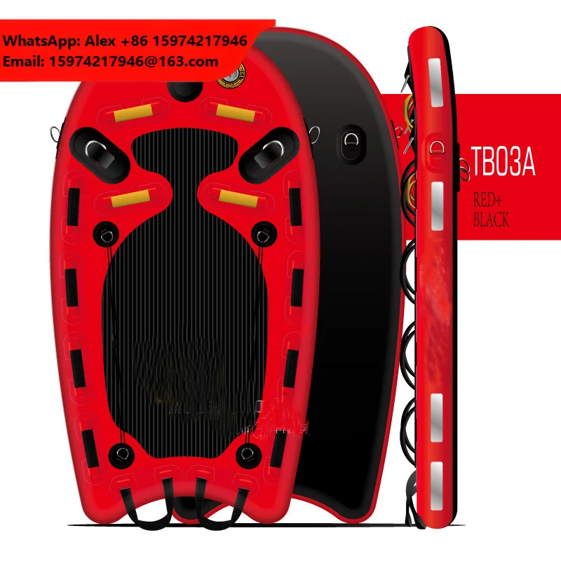 175cm Water Area Inflatable Rescue Board Fire Rescue Floating Board Speedboat Inflatable Raft Drifting Surfing DWF+PVC Material
