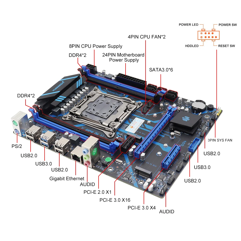 Imagem -05 - Kit de Placa-mãe X99 Qd4 para pc Gaming Xeon e5 2630 Cpu v4 Lga 20113 Placas-mãe Ddr4 Combo