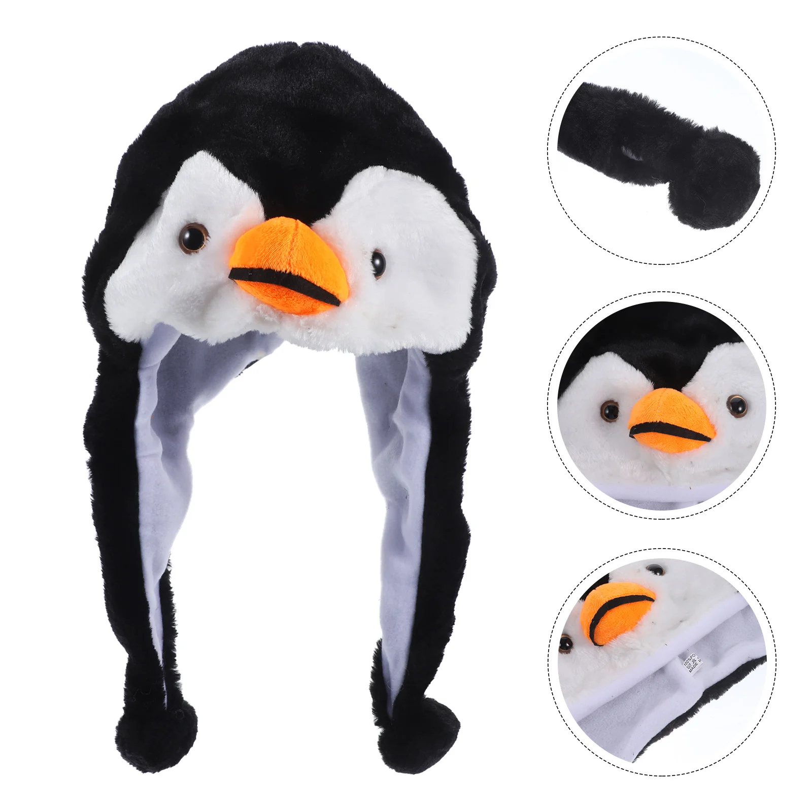 Chapéu adorável animal de pelúcia para crianças e adultos chapéu estilo esqui capuz dos desenhos animados chapéu pinguim