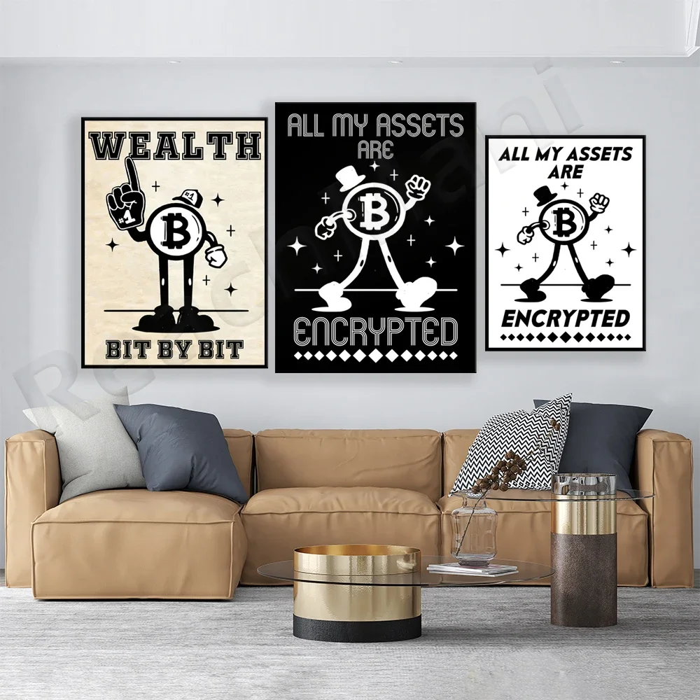 ALL MY ASSETS  TEXT Wall Art Canvas Painting Nordic Posters And Prints Wall Pictures For Living Room Decor