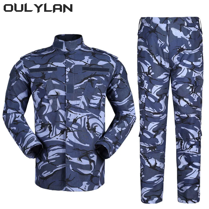 Oulylan Combat Uniform Camo Tactical Suit Men Special Forces Coat Pant Fishing Camouflage Militar Hunting Clothes