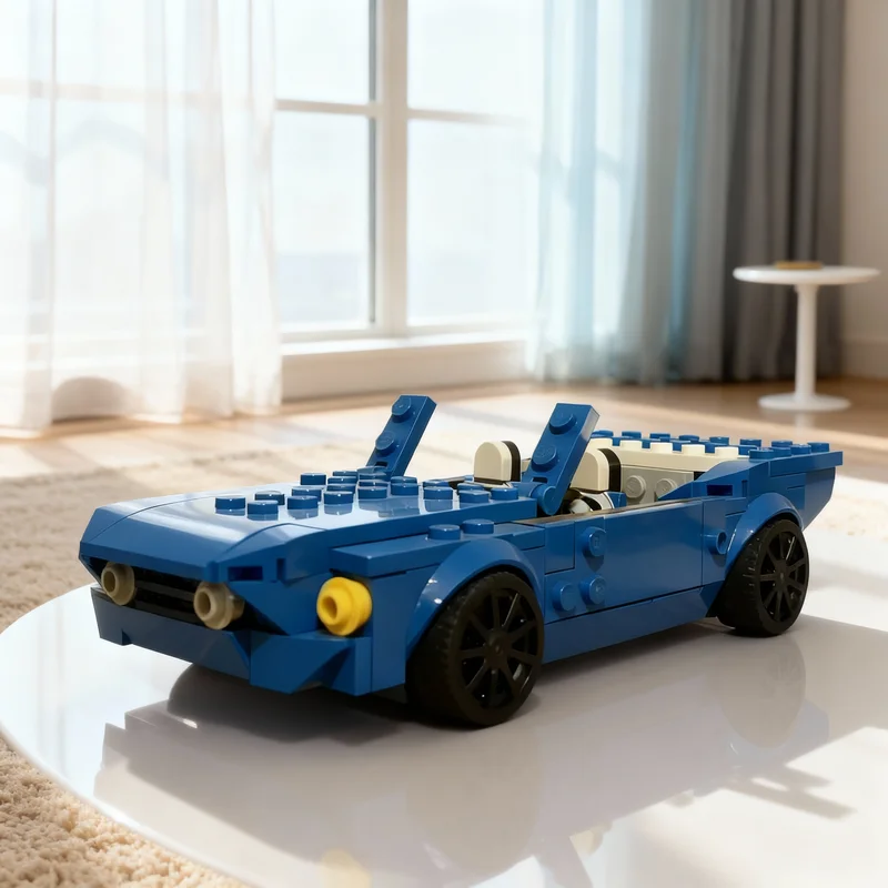 216pcs MOC City Champions Fordes Mustangs Convertible - Model Building Blocks Construction Idea 3D Brick Assemble Art Display