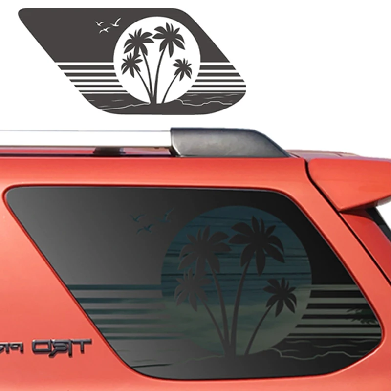 

Car Side Window Sticker Beach Sun Decoration Sticker Cover Sticker FOR 4RUNNER External Accessories Car Sticker