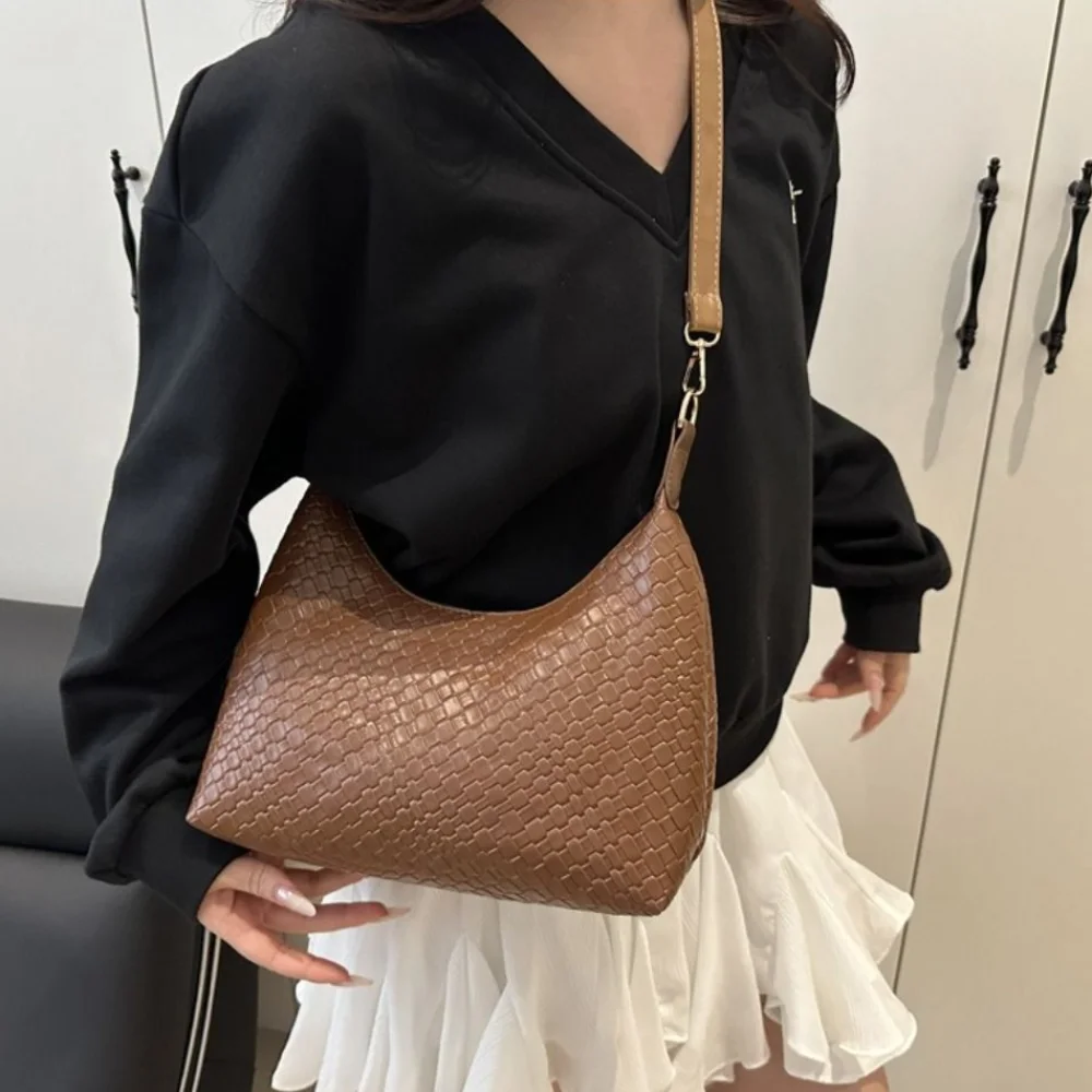 

Fashionable Luxury Stone Pattern Shoulder Bag Pu Leather Casual Crossbody Bag Solid Color Zipper Women's Handbag Ladies