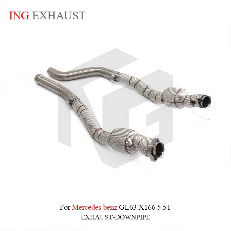 

ING Header Catalytic Power Performance Downpipe for BMW GL63 X166 5.5T Engine Large Displacement Exhaust Drain Pipe System