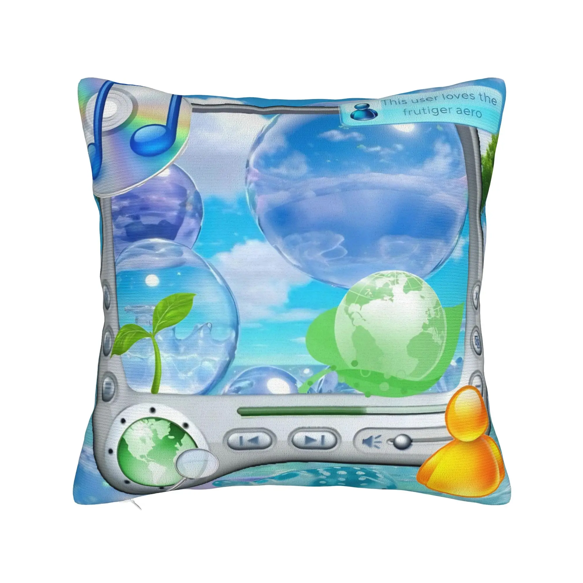 Electronic Y2K Frutiger Aero Square Pillow Cases  Cushion Cover Customized Polyester Throw Pillow Case Cover for Home 18