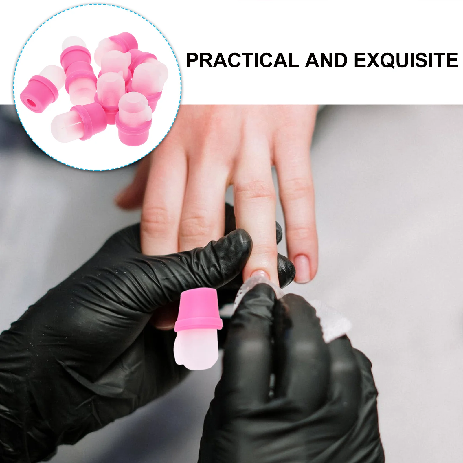 20Pcs Gel Polish Remover Tool Silicone Nail Soak Off Caps Reusable for Acrylic Fake Nails Manicure Care Nail Art Soak Off Cap