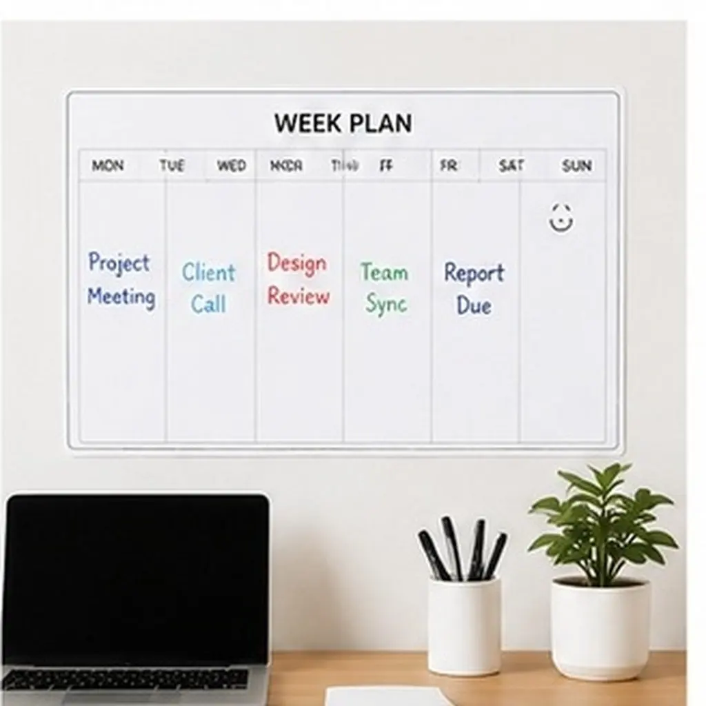 Whiteboard Removable Self Adhesive Dry Erase Sticker Small PVC Memo Board Sheet 12x16inch Dorm Office Meeting Planner