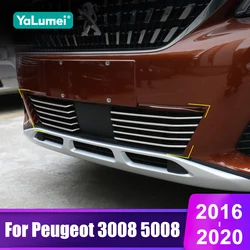For Peugeot 3008 5008 GT 2016 2017 2018 2019 2020 Hybrid Car Racing Grills Front Grille Trim Strips Cover Accessories