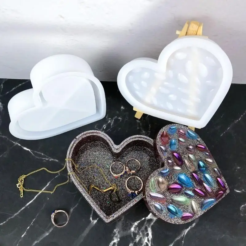 

Y08c Легко в чистоте коробки для хранения сердца Силиконовые формы, подходящие для домашних украшений