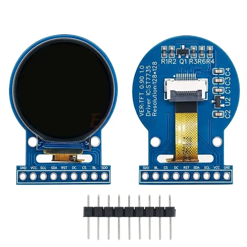 SAVAGESR 1.28Inch Round TFT LCD Display Module 128x128 ST7735 SPI Color Screen for ESP32 Smart Watch DIY Wearable