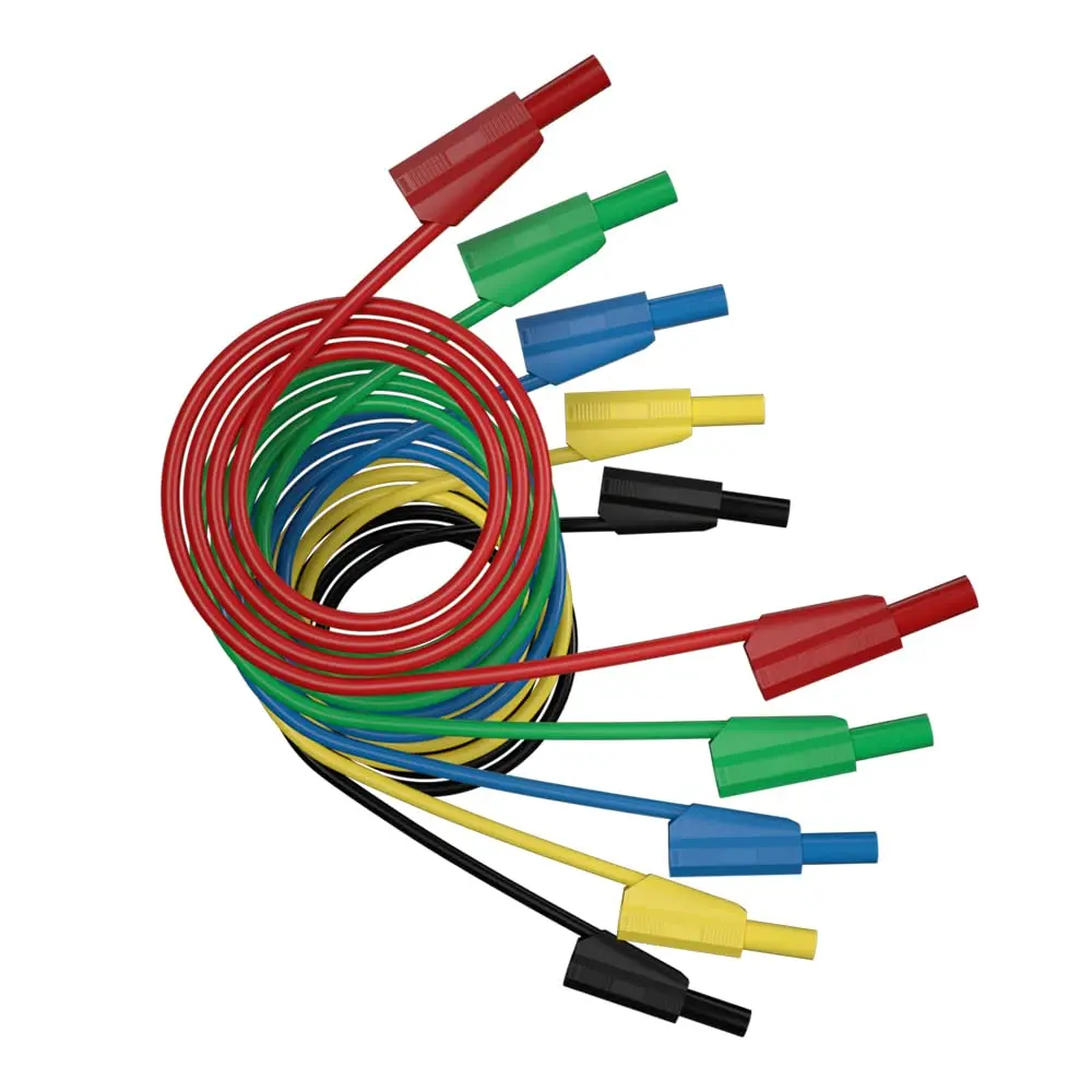 4mm Banana Plug Test Lead Cable 100cm/3.3ft Fully Insulated Safety Shrouded Line for Multi-Meter Jumper Wire