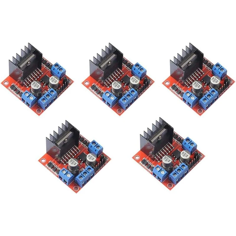 5pcs L298N Motor Drive Controller Board Dual H Bridge DC Stepper Compatible with Arduino for Smart Car Robot Electric Projects