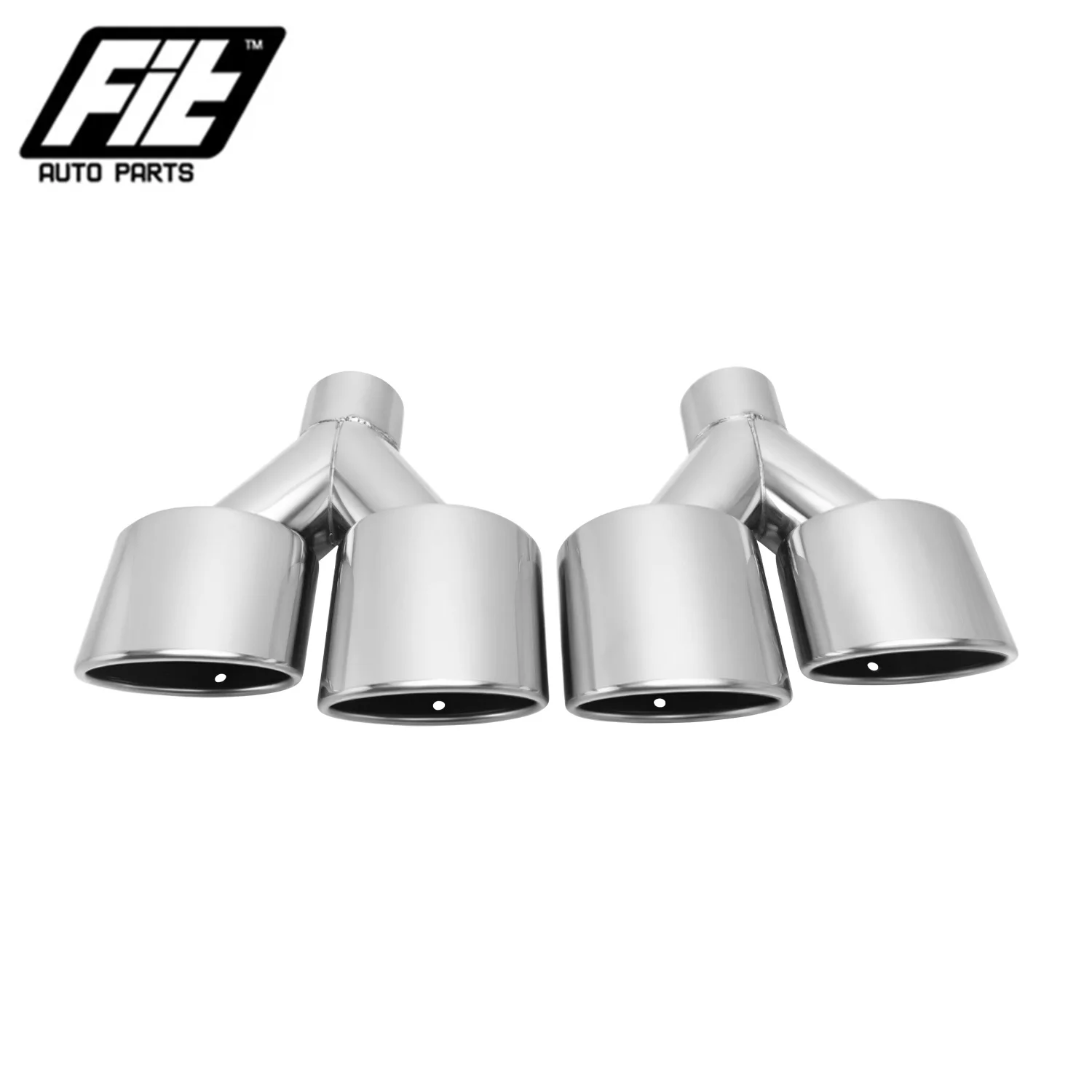 2.5 Dual Exhaust Tip Polished Stainless Left and Right Double Outlet Nozzle Rear Muffler Tip for Car