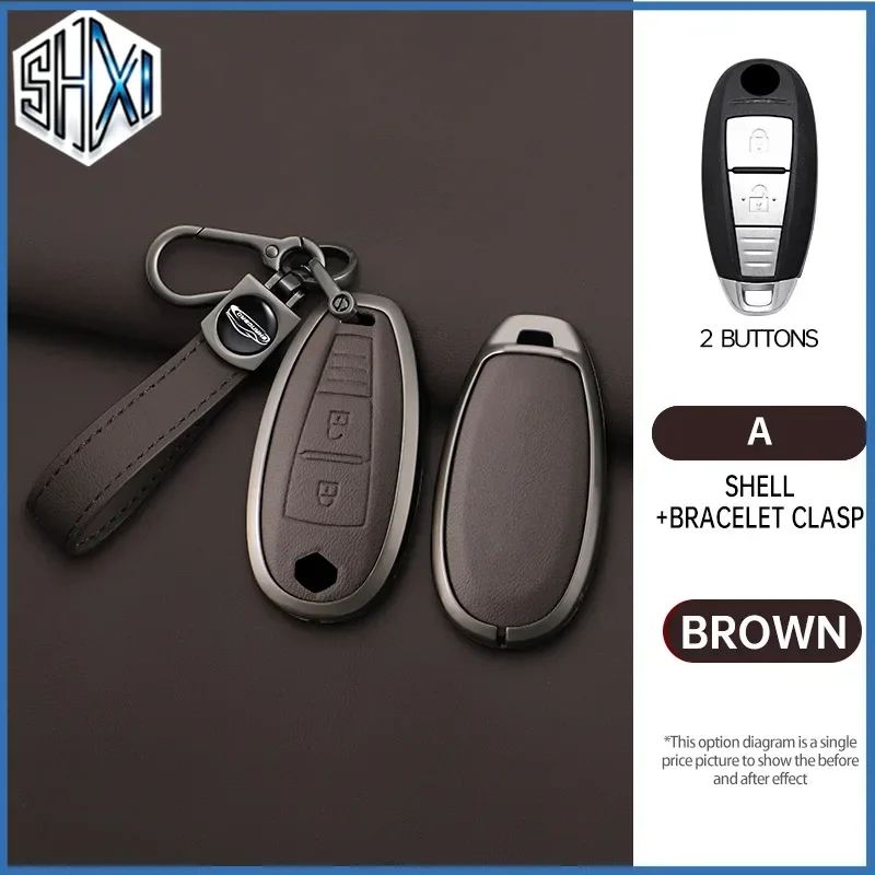For Suzuki Vitara Swift Ignis Kizashi SX4 Baleno Ertiga Samurai S-Cross Accessori Zinc Alloy Car Remote Key Case Shell Cover Fob