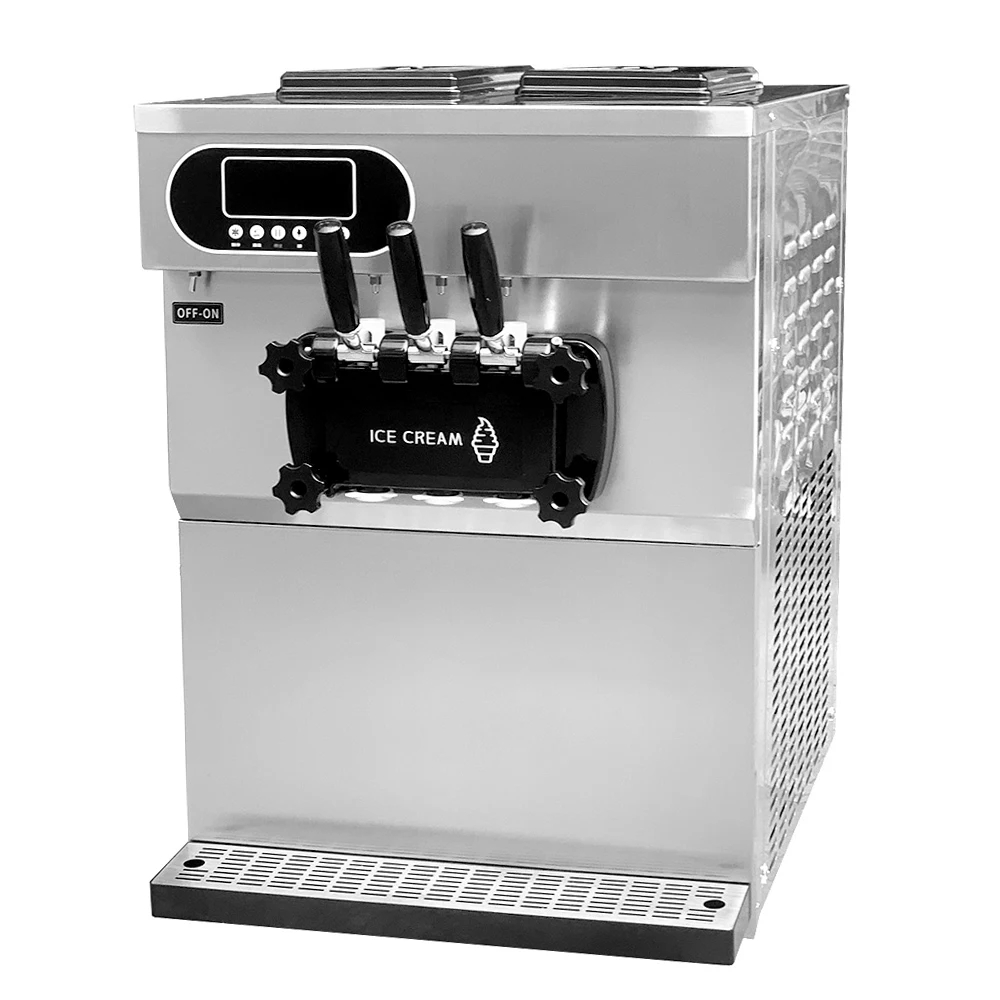 

XEOLEO Professional Commercial 25L/H Large Output Ice Cream Machine Maker Automatic 3 Flavor Soft Serve Ice Cream Machine