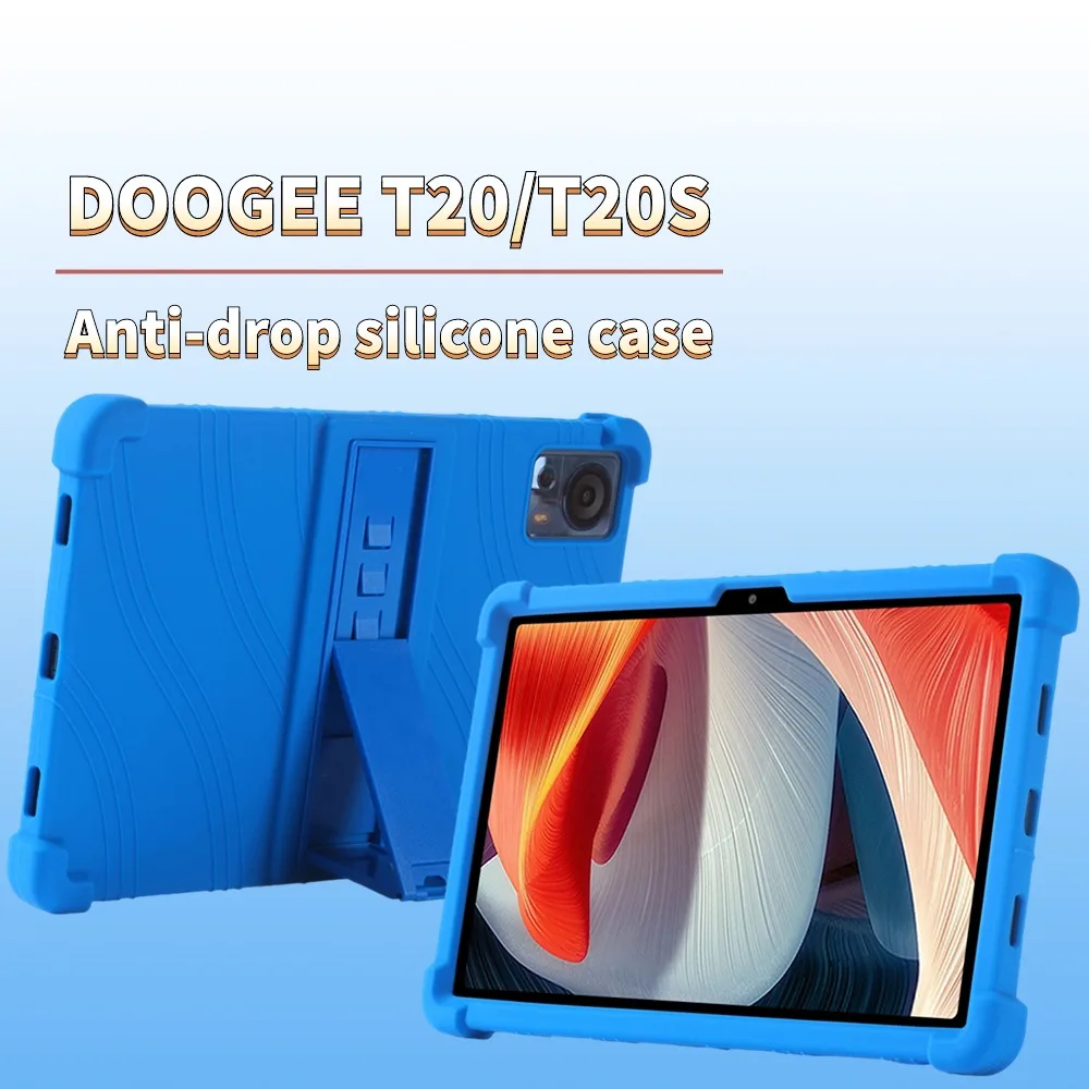 For DOOGEE T20/T20S Tablet Case Shockproof Airbags Soft Silicone 10.4inch Ajustable Stand Precise Cutouts Cover