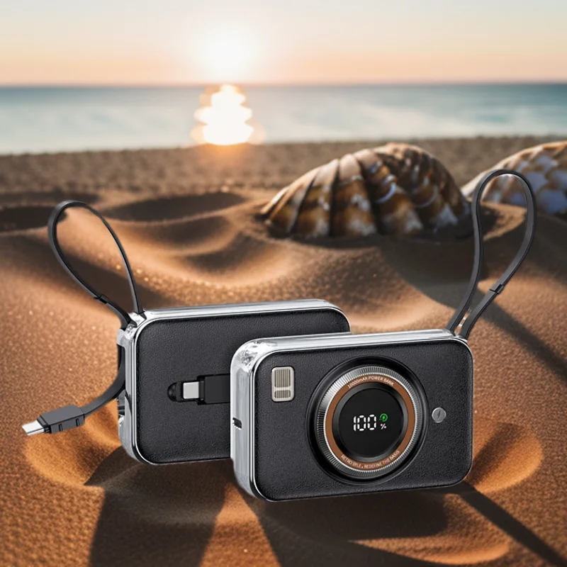 

Power Bank With 2 Cables 10000mAh Power Bank Large Capacity PD Fast Charging Powerbank Rechargeable Batteries Portable Battery