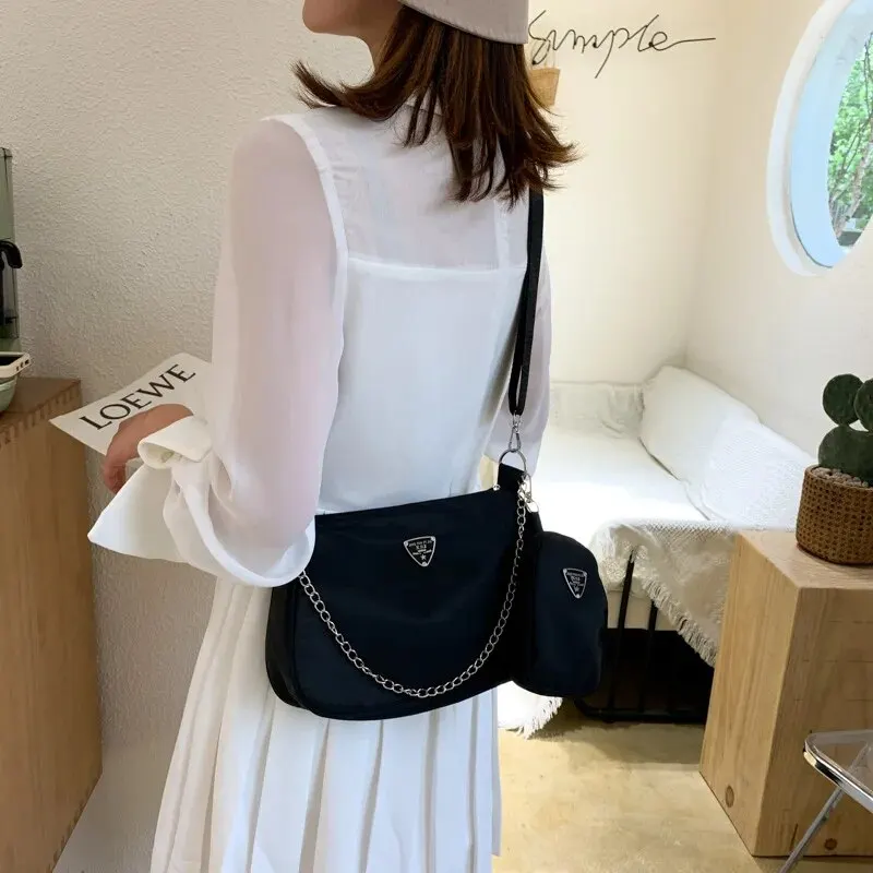 Bolso bandolera de nailon para mujer, bolso informal portátil a la moda, bolso cruzado para estudiantes