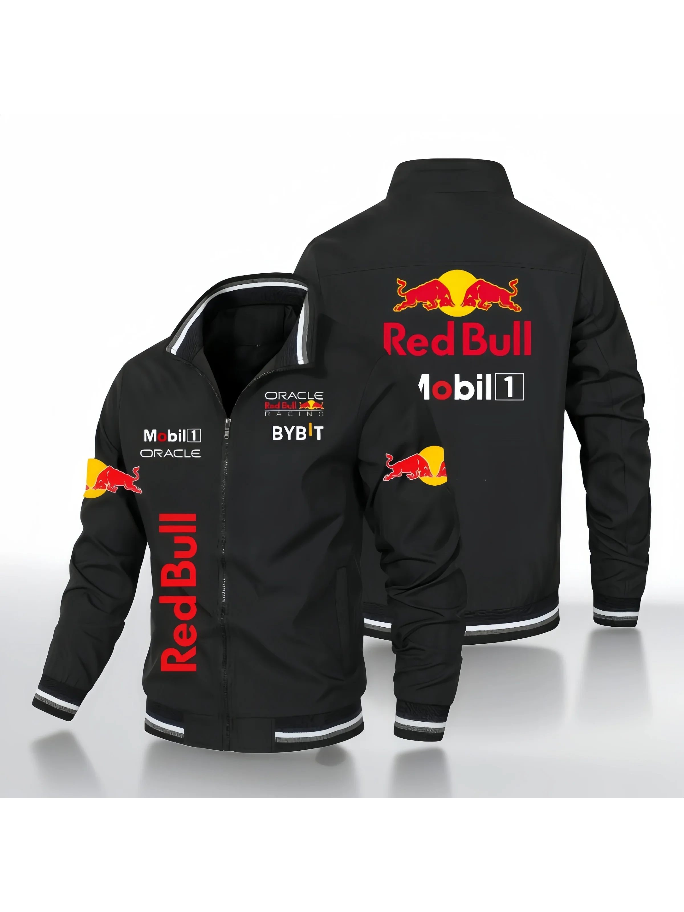 AliExpress 2025 New Retro Style Red Bull Motorcycle Jacket Racing Jacket Windbreaker Outdoor Sports Bicycle Jacket Men's Top Coat