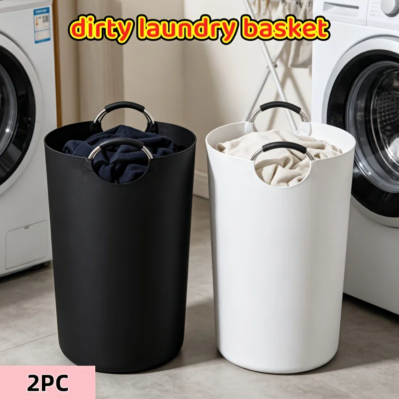 1 ou 2 paniers à linge pliables de grande taille, avec sac de rangement pliable, support autoportant indépendant, panier à linge sale pliable, panier à linge de haute qualité. Le poignée adopte un design semi-circulaire, une connexion plus sûre et durable.