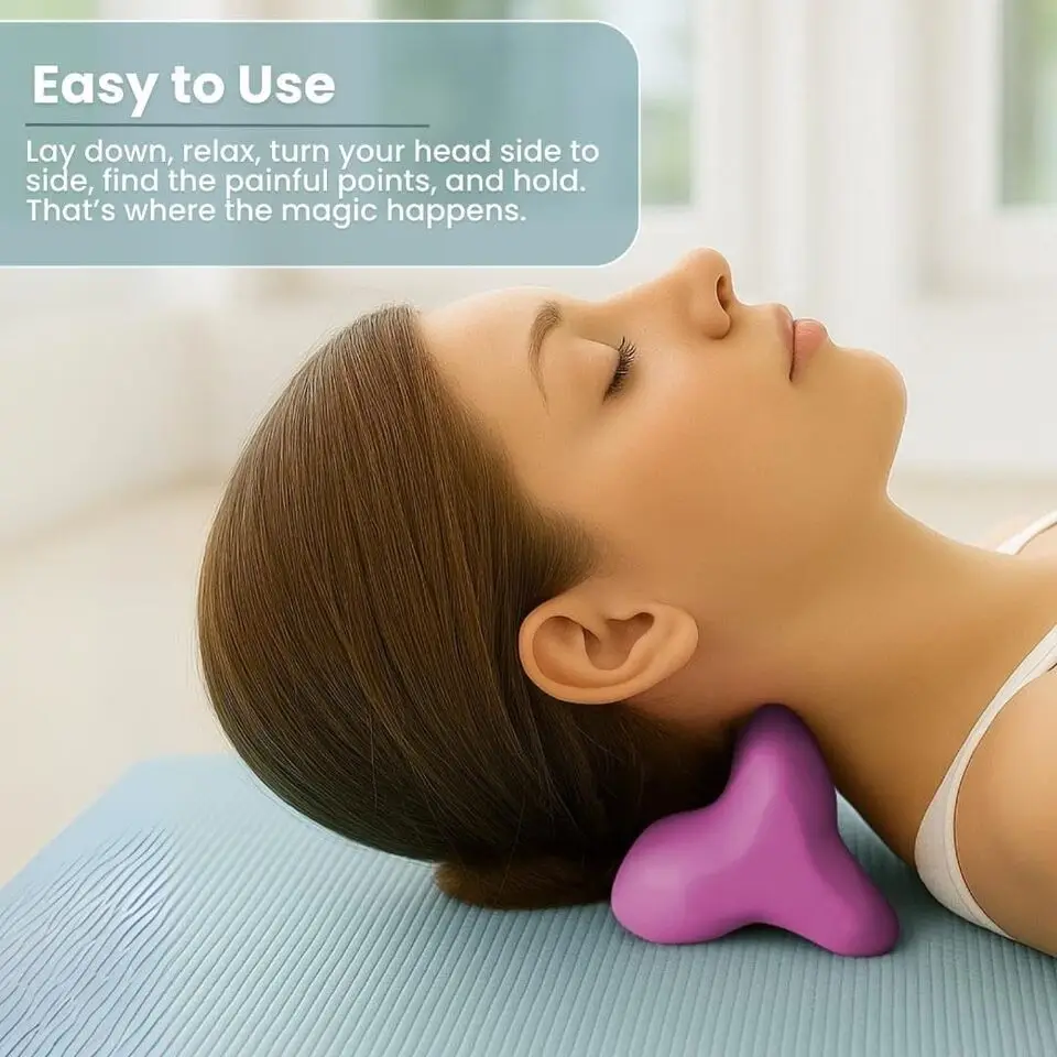 Neck And Shoulder Relaxer Cervical Traction Device For TMJ Pain Relief And Cervical Spine Alignment Tpe Mssage Pillow - view 4