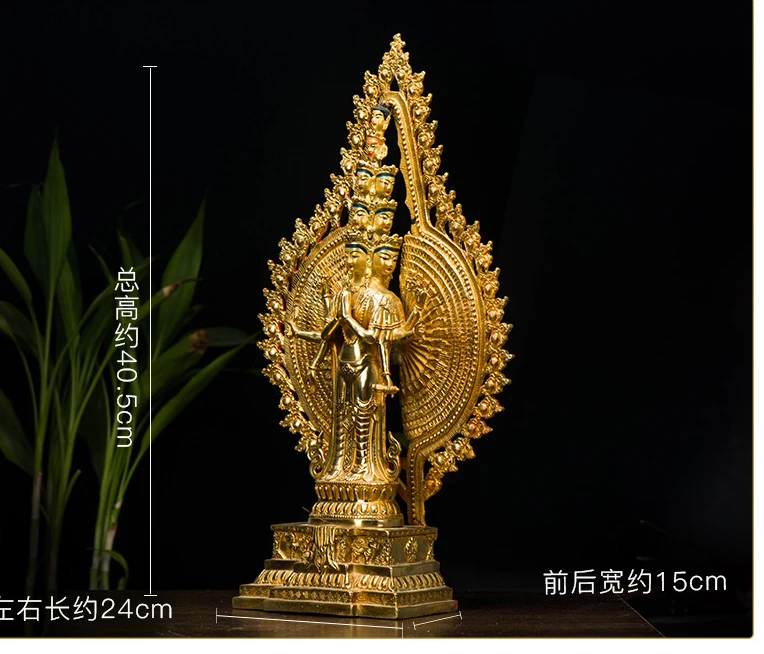 NEW 40CM Large # Tibetan Buddhism bless family home Safety wealth efficacious Thousand hand Guanyin Buddha