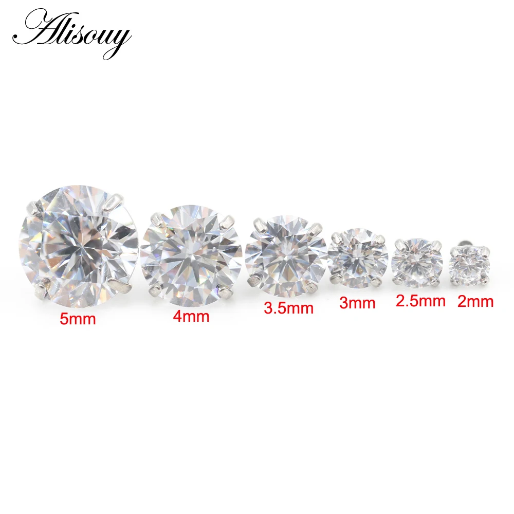 1pc Silver Color Labret Lip Ring Zircon Anodized Internally Threaded Prong Monroe 16G Tragus Helix Ear Piercing Earring women
