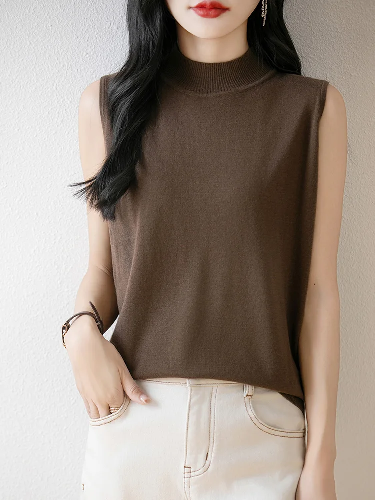 سترة صوفية محبوكة ناعمة ودافئة للنساء قاعدة irt f ياقة عالية Svel طبقات عصرية للتنقل Sle قطع مستقيمة منتظمة...