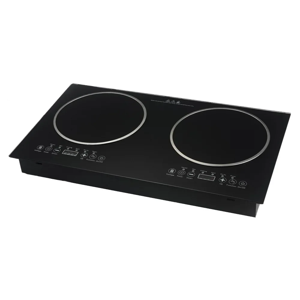 Wholesale 3500W High-Power Electric Induction Cooker Double-Head Embedded Double Cooktop for Household Commercial Kitchen Use