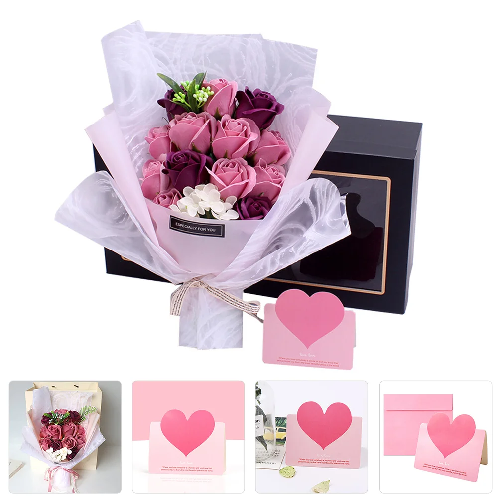 

Artificial Soap Rose Bouquet Gift Box Preserved Flower Floral Arrangement Valentine's Day Wedding Anniversary Fake Roses