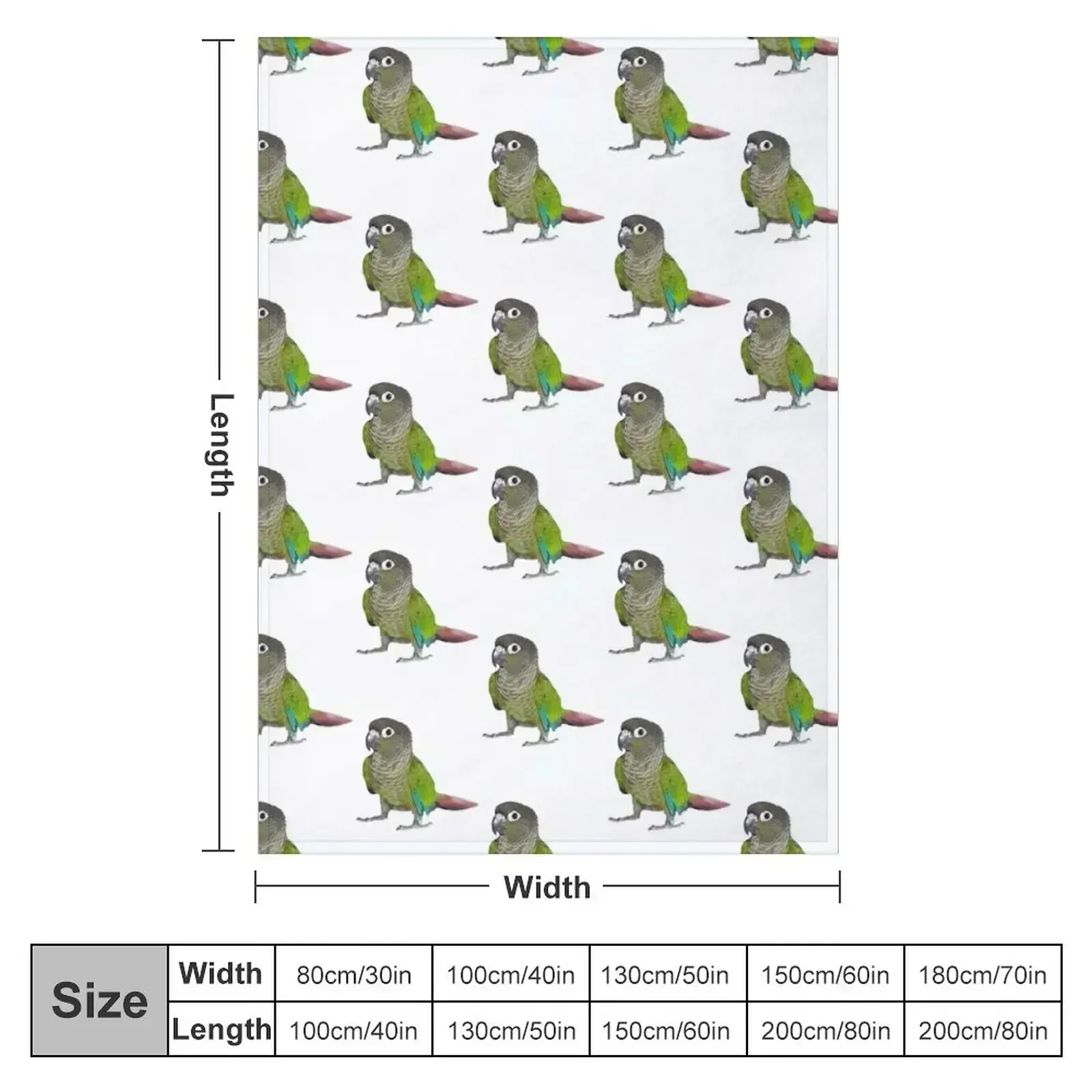 green-cheeked Conure Throw Blanket couch cozy soft plush fuzzy picnic outdoor blanket