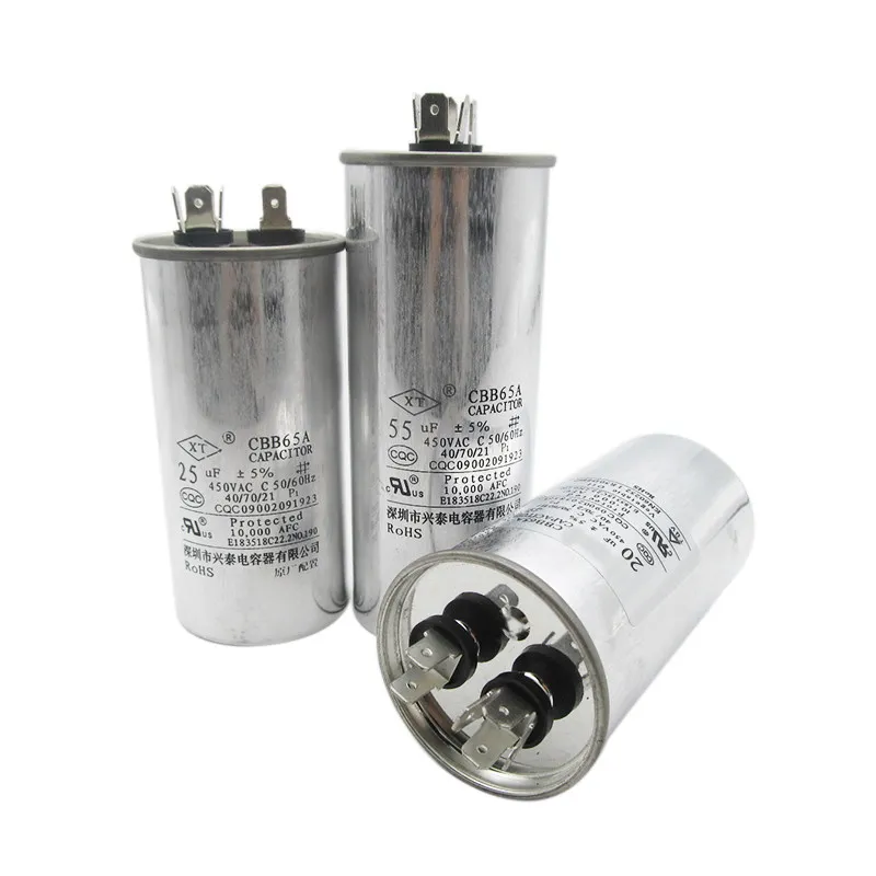 CBB65 450VAC Motor Capacitor Air Conditioner Compressor Start Capacitor 20uF 25uF 30uF 35uF 40uF 45uF 50uF 60uF 65UF 70uF 75UF