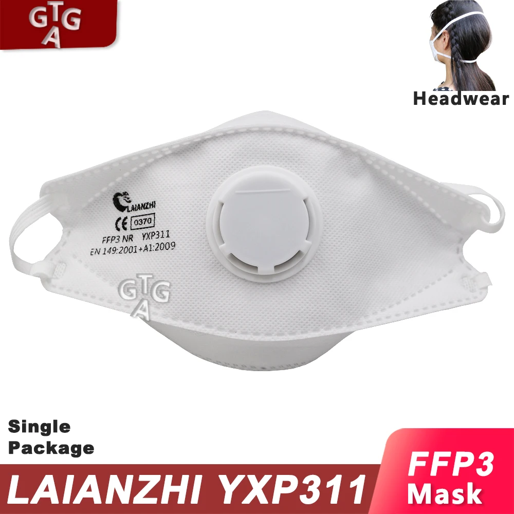 LAIANZHI FFP3 CE Face mask Air valve protective masks pm2.5 masks harmful hygiene mask filter Headwear mouth mask ffp3mask