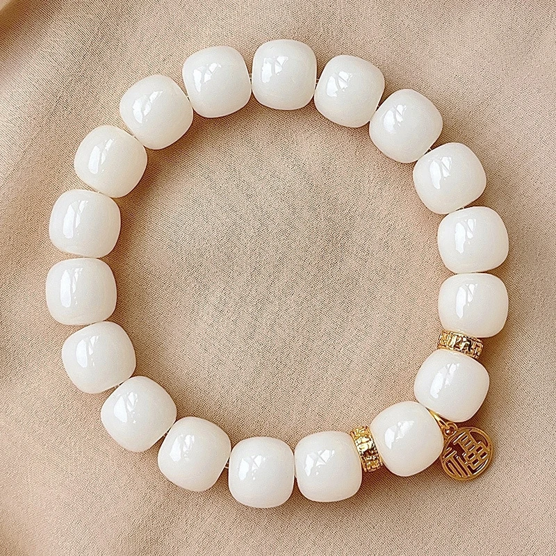 Bodhi Root Bracelet Bracelet Gradual Green Bodhi Handle Single Circle Vintage Buddha Beads Wrapped Around Fingers Soft