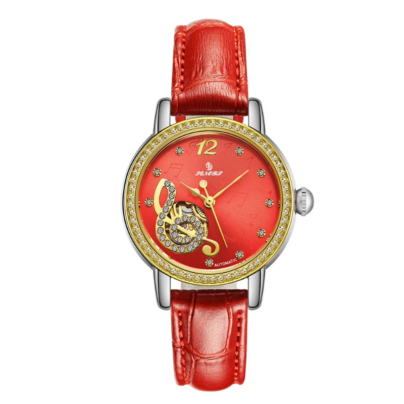2025 New Lady Quartz Watch Fashion Hollow Music Character Fully Automatic Mechanical Ladies Watch Waterproof Birthday Gift