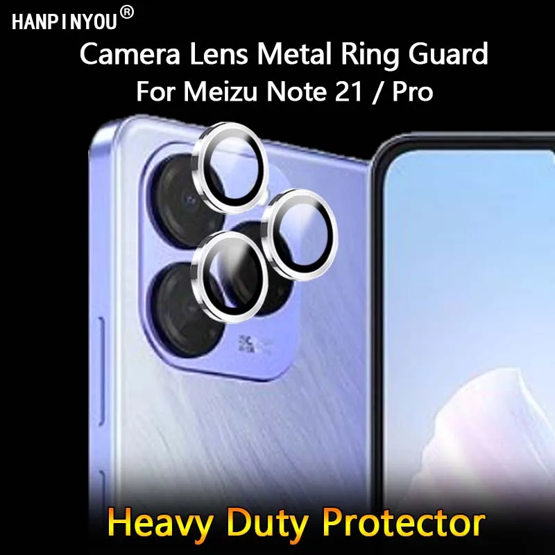 1-2Pack For Meizu Note 21 / Pro Ultra Clear Camera Lens Protector Luxury Metal Ring Guard Tempered Glass Film Cover Shield Cap